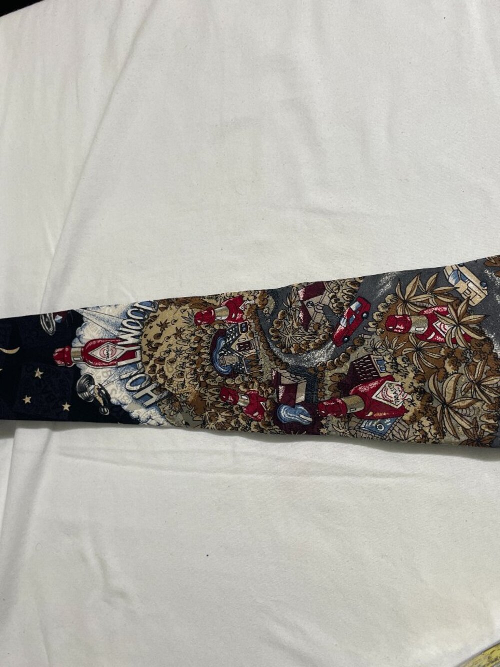 Vintage Tabasco Silk Necktie Hot Sauce Avery Island Novelty Tie Made USA